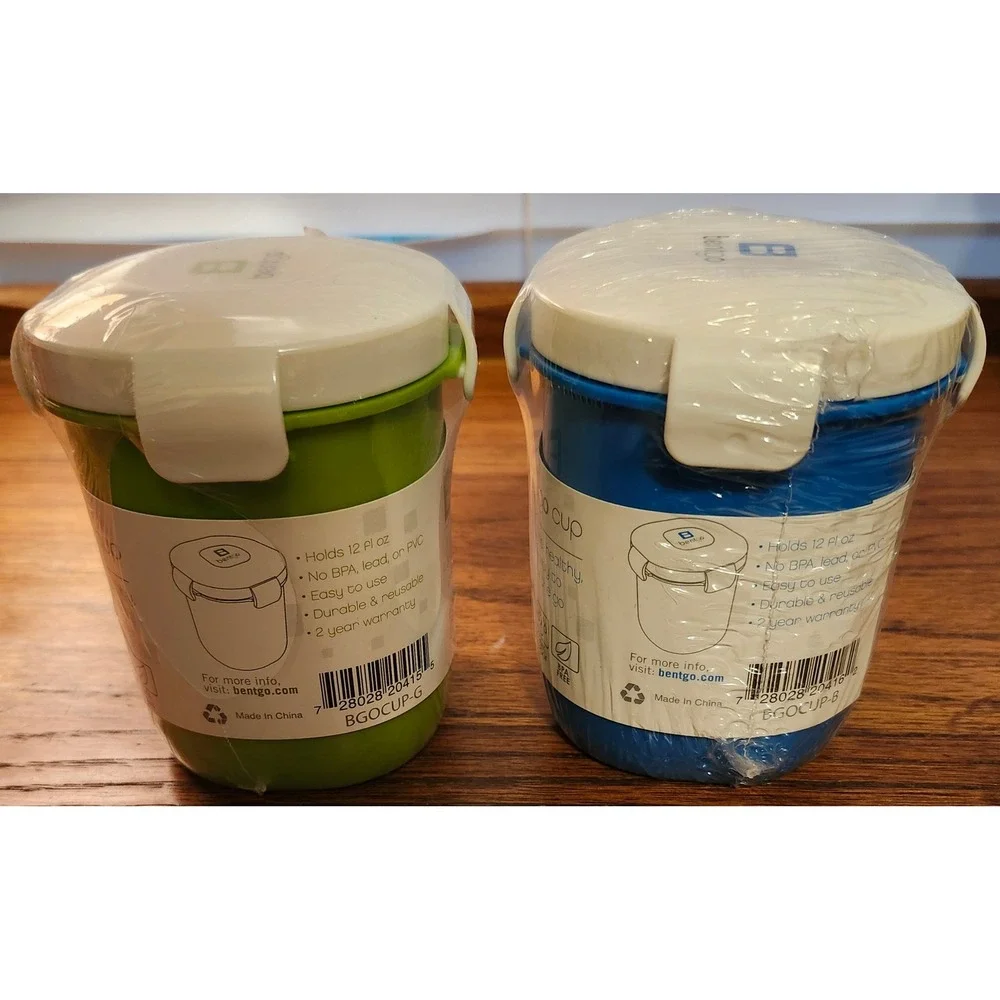 Bentgo Cup 12oz Leak-Proof Travel Container Set Blue Green BGOCUP-B BGOCUP-G 2pk